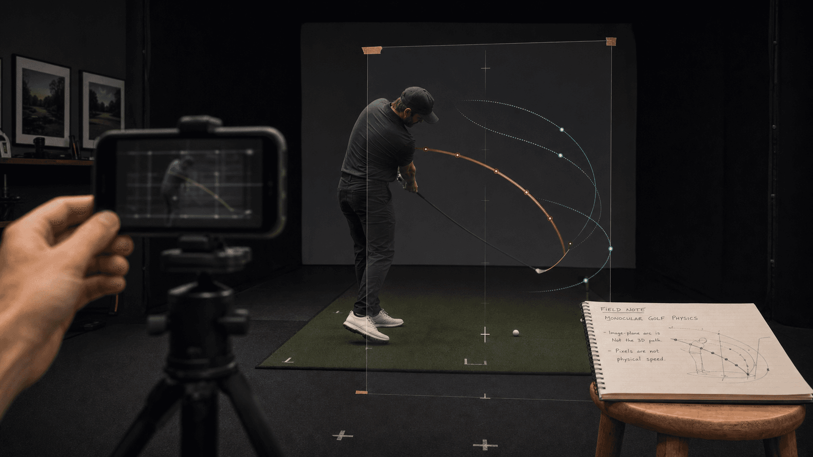 Golf swing analysis illustration